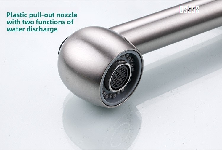 Modern Pull Out Basin Faucet with Dual Functions, Stainless Steel Basin Mixer,Brushed  Water Tap