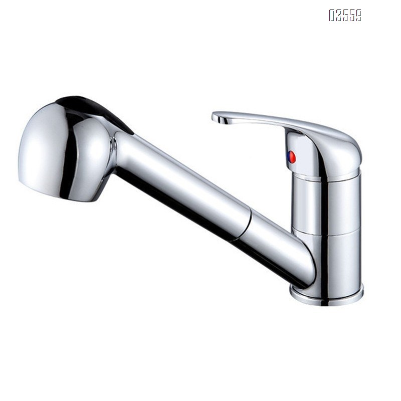 Modern Single-Handle Zinic Alloy Sink Faucet with Pull-Out Spout Sprayer Ceramic Valve  for Kitchen Bathroom