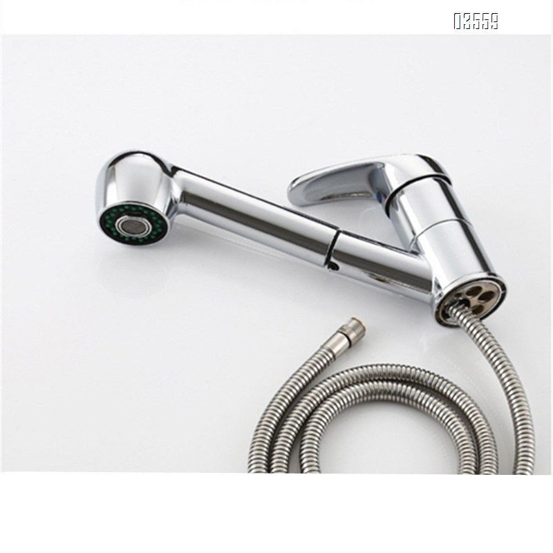 Modern Single-Handle Zinic Alloy Sink Faucet with Pull-Out Spout Sprayer Ceramic Valve  for Kitchen Bathroom