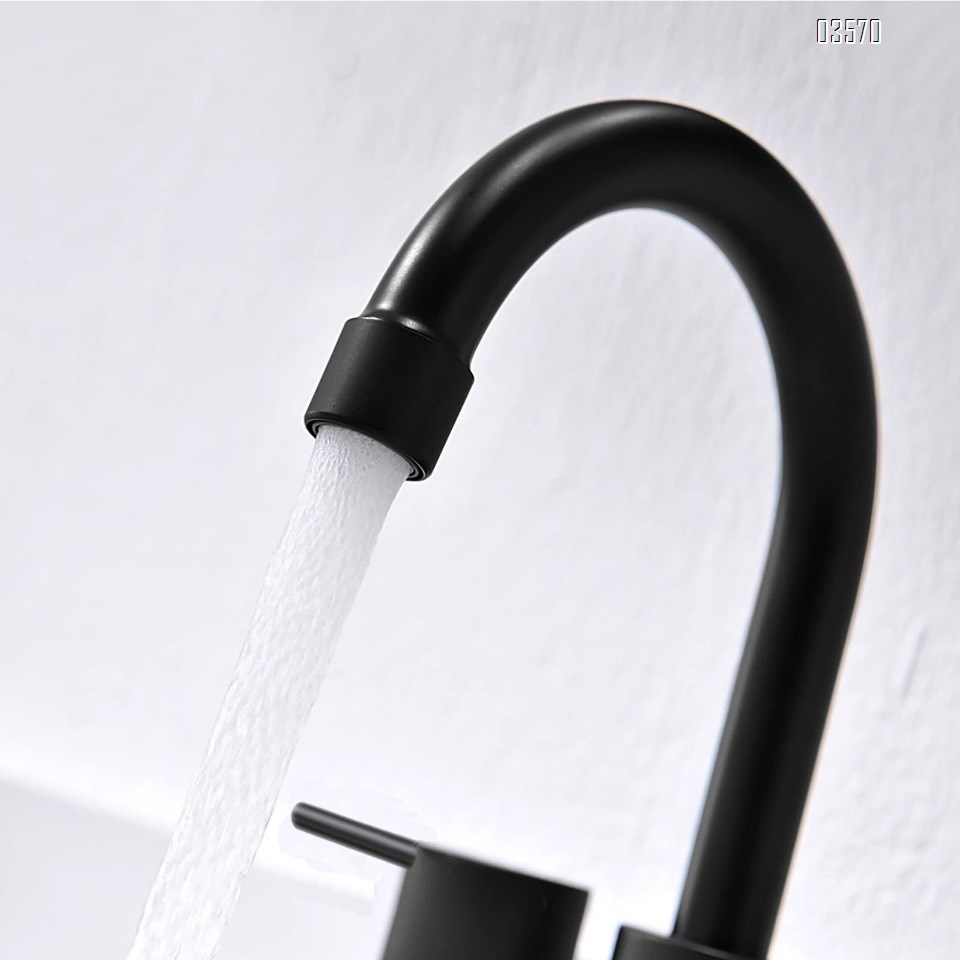 Modern Design High Arc Brushed Finish Kitchen Sink Faucet 2 Holes Kitchen Faucet with Side Sprayer