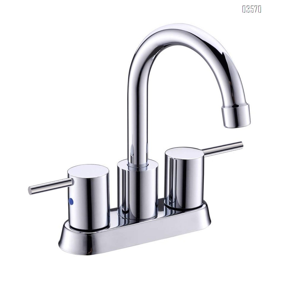 Modern Design High Arc Brushed Finish Kitchen Sink Faucet 2 Holes Kitchen Faucet with Side Sprayer