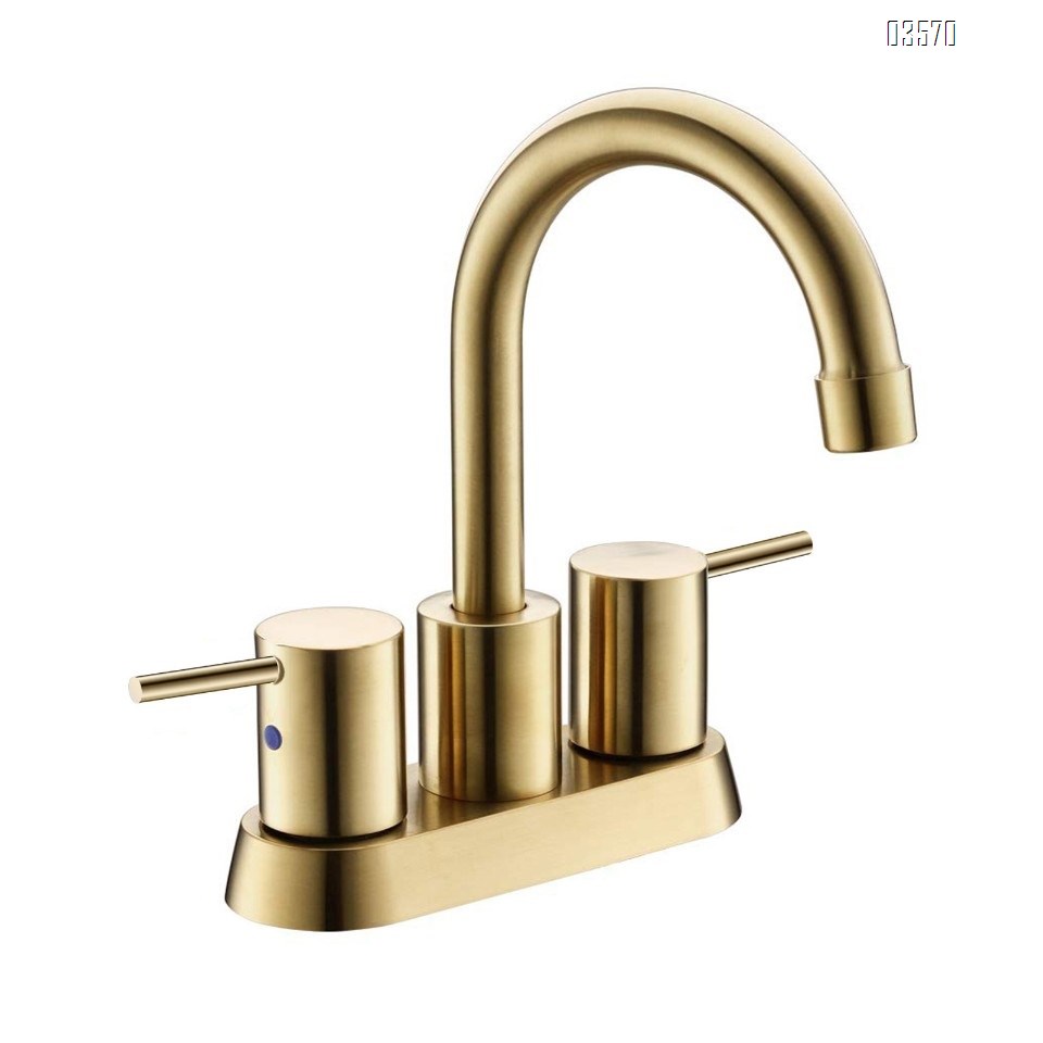 Modern Design High Arc Brushed Finish Kitchen Sink Faucet 2 Holes Kitchen Faucet with Side Sprayer