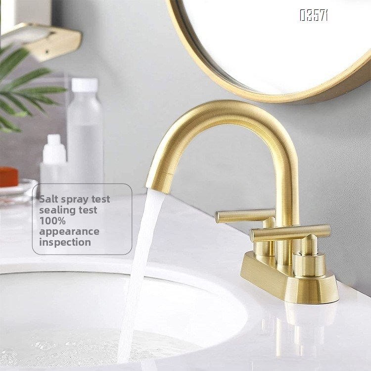 Household Dual Handle Kitchen Faucet Hot and Cold Brass Kitchen Sink Faucet Taps