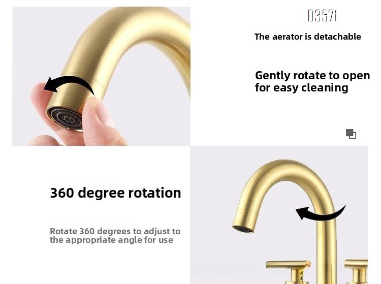 Household Dual Handle Kitchen Faucet Hot and Cold Brass Kitchen Sink Faucet Taps