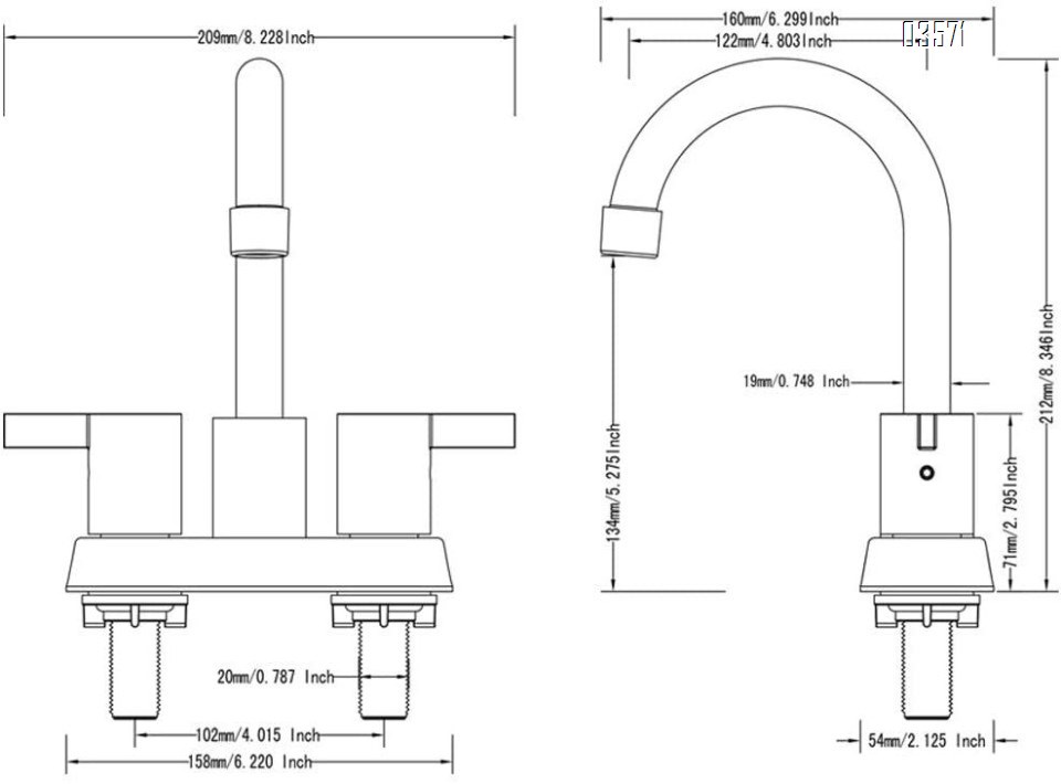 Household Dual Handle Kitchen Faucet Hot and Cold Brass Kitchen Sink Faucet Taps