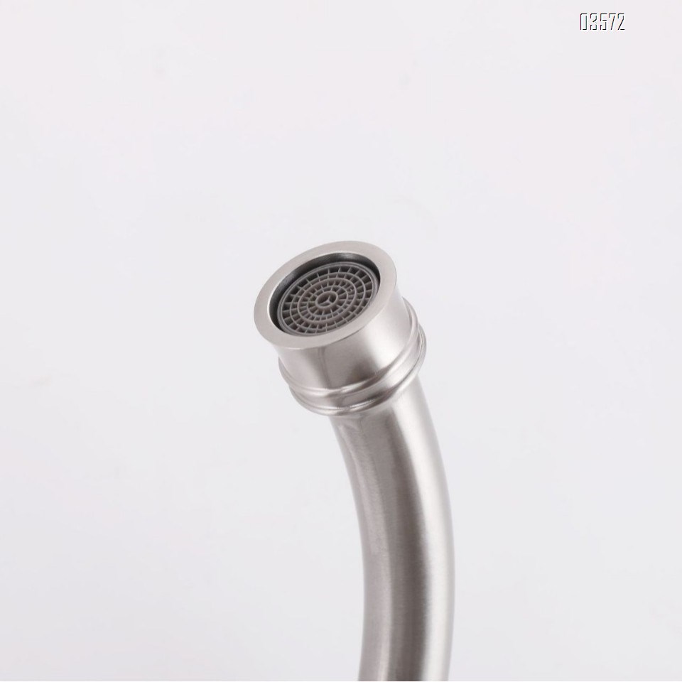 Dual Handles Kitchen Faucet Modern Stainless Steel Deck Mounted Faucet Hot Cold Water 2-Hole with Side Spray for RV Hotels
