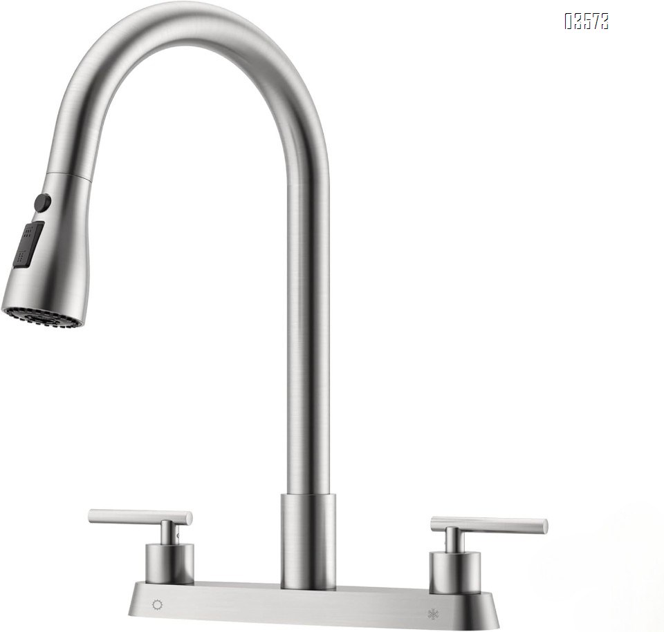 Dual Handle Kitchen Faucet with Pull Down Sprayer Dual Spray Mode Hot and Cold Mixer for Kitchen Bathroom and Hotels