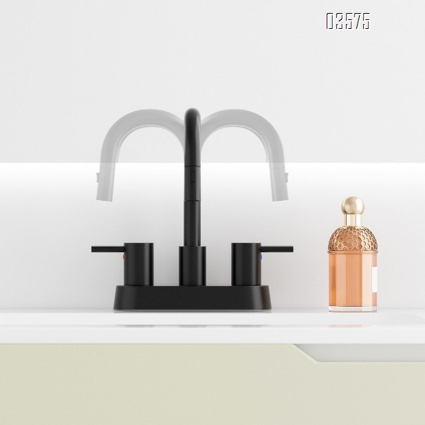 Modern Design High Arc Brushed Finish Kitchen Sink Faucet 2 Holes Kitchen Faucet with Side Sprayer