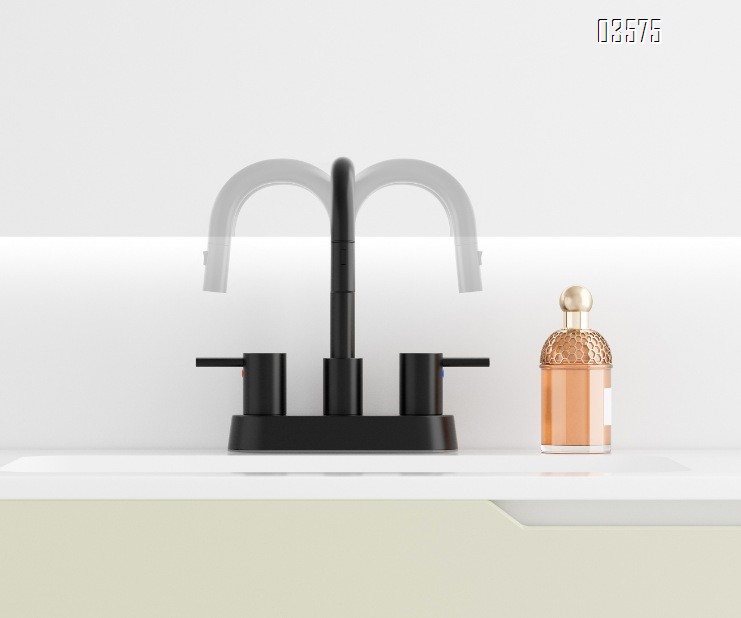 Modern Design High Arc Brushed Finish Kitchen Sink Faucet 2 Holes Kitchen Faucet with Side Sprayer