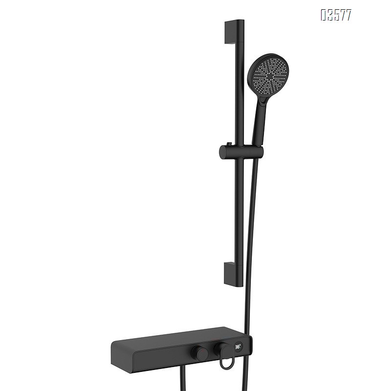 Gun Gray Shower Head Set for Home Use Hotel Bathroom Shower with Light Adjustable lift function