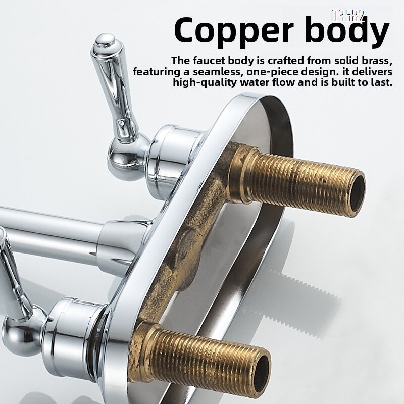 Dual Handle Stainless Steel Kitchen Faucet Sink Faucet Hot Cold Mixer Kitchen Faucet Deck Mounted Kitchen Taps