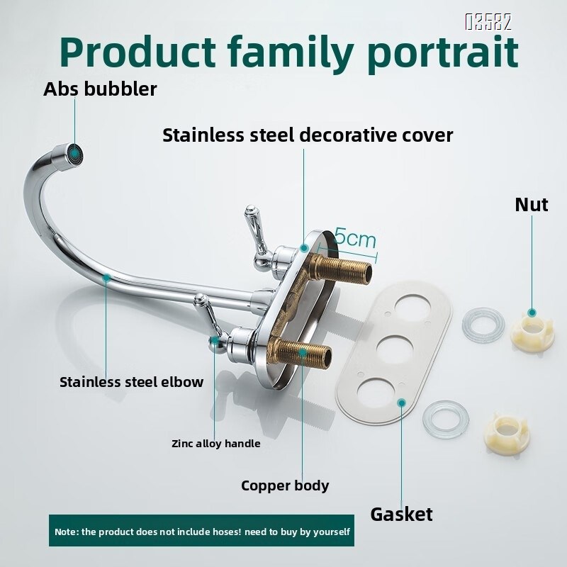 Dual Handle Stainless Steel Kitchen Faucet Sink Faucet Hot Cold Mixer Kitchen Faucet Deck Mounted Kitchen Taps