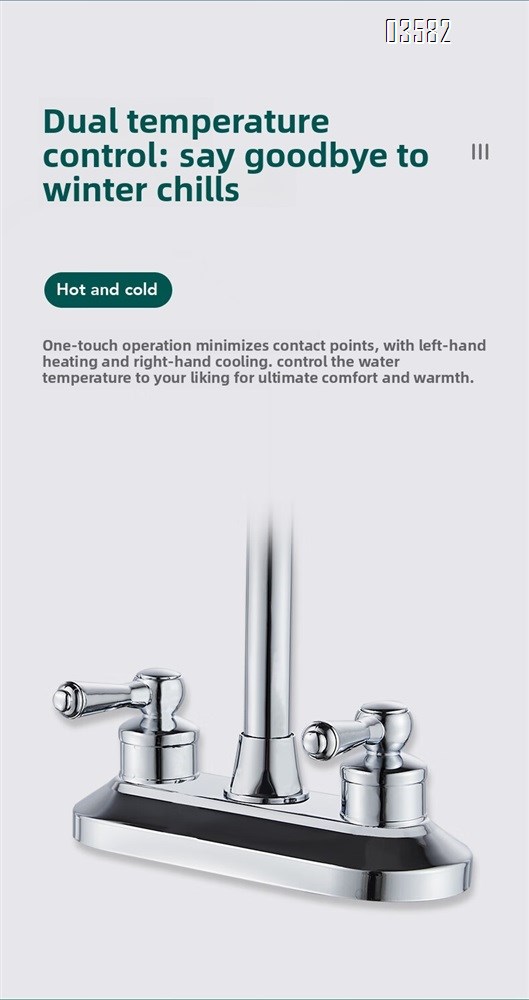 Dual Handle Stainless Steel Kitchen Faucet Sink Faucet Hot Cold Mixer Kitchen Faucet Deck Mounted Kitchen Taps