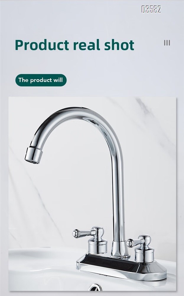 Dual Handle Stainless Steel Kitchen Faucet Sink Faucet Hot Cold Mixer Kitchen Faucet Deck Mounted Kitchen Taps