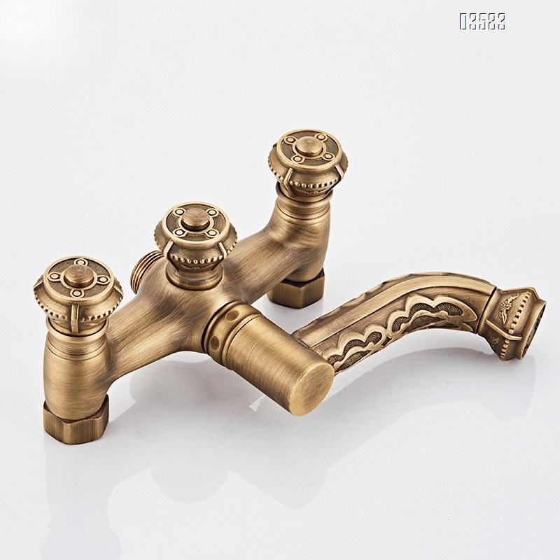 Brass Retro Simple Showerhead Bathroom Wall-Mounted Shower Set Bathtub Faucet Bathroom Handheld Shower head Set