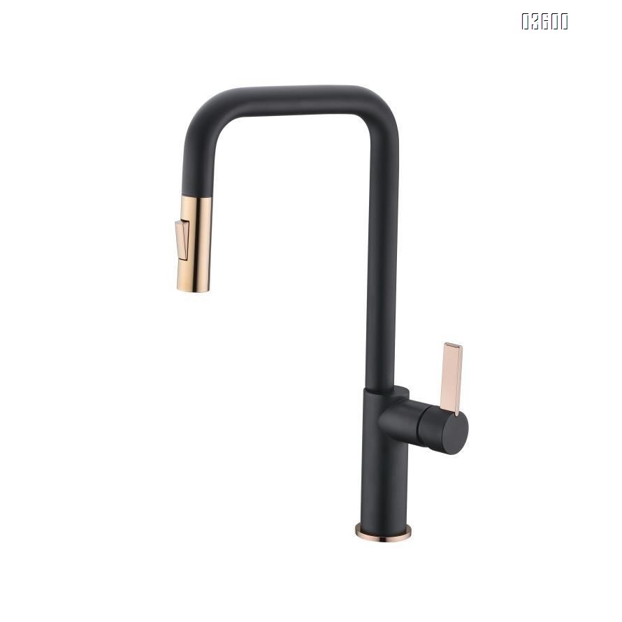 Modern Design Kitchen Faucet Luxury Deck Mounted Swivel Pull Out Sink Tap Luxury Brass Kitchen Fitter Mixer Sink Faucet