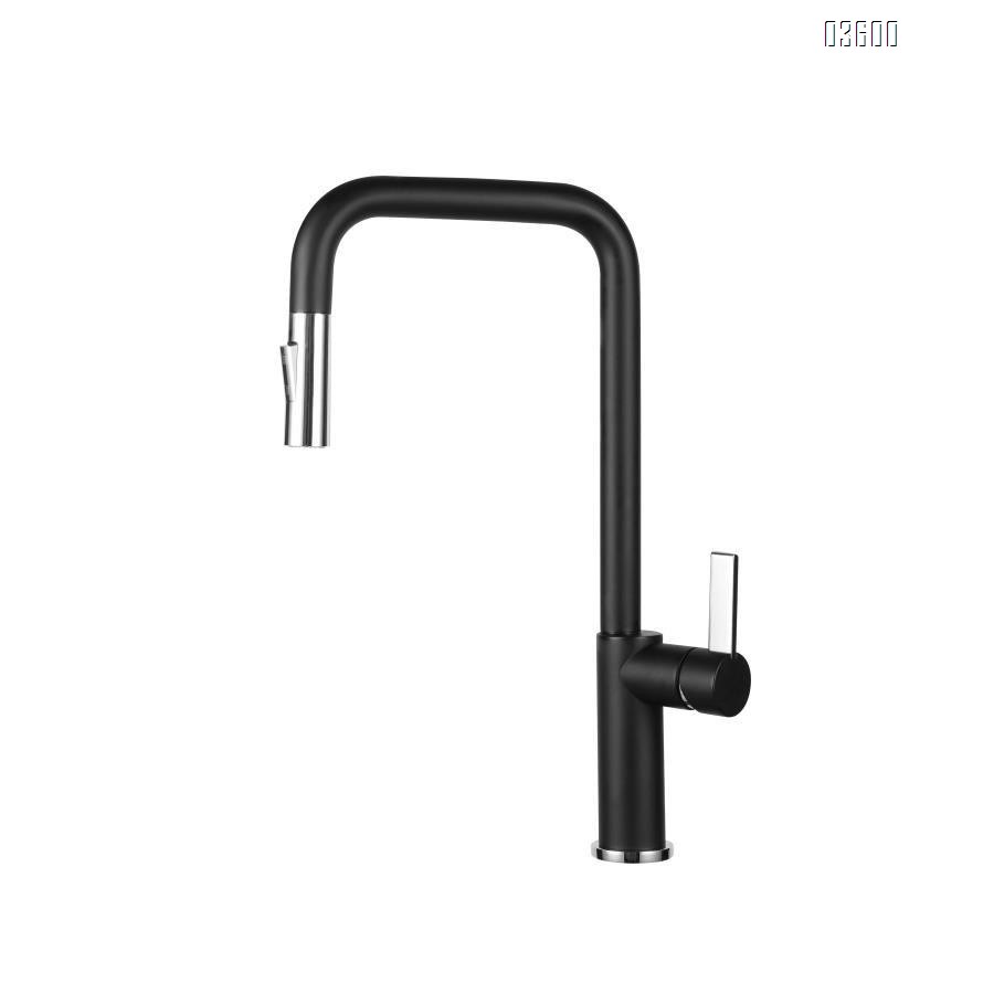 Modern Design Kitchen Faucet Luxury Deck Mounted Swivel Pull Out Sink Tap Luxury Brass Kitchen Fitter Mixer Sink Faucet