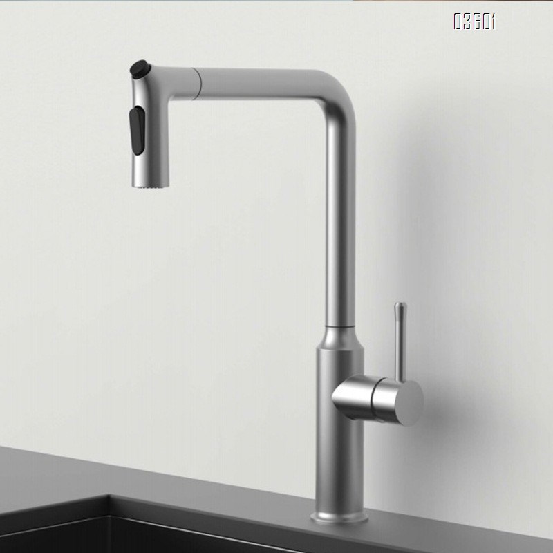 Dual Function Single Handle Kitchen Sink Faucet Pull-Down Sprayer Hot & Cold Kitchen Tap with Water Button Function Switching