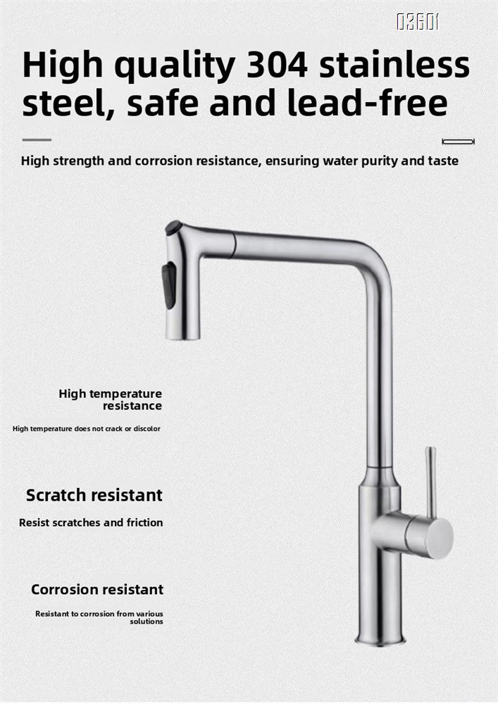 Dual Function Single Handle Kitchen Sink Faucet Pull-Down Sprayer Hot & Cold Kitchen Tap with Water Button Function Switching