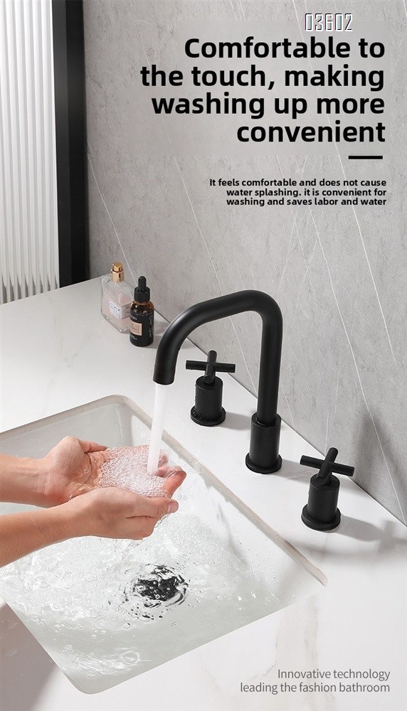 Modern Hand Deck Mounted Luxury  Wash Basin Faucet 2-Handle Widespread Basin Faucet Tap Mixer Faucet Bathroom