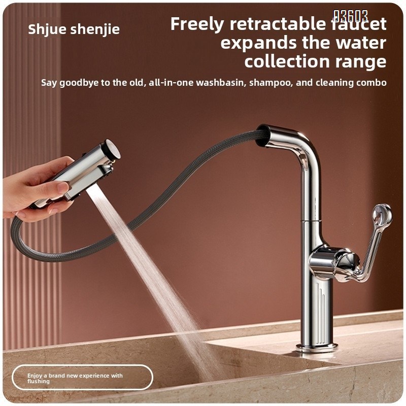 360° Swivel 3 Functions Pull Out Sprayer Kitchen Faucet Mixer Sink Taps Modern Kitchen Faucet Luxury Taps Brass Kitchen Taps
