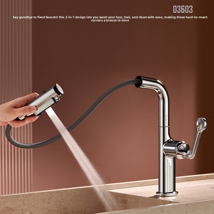 360° Swivel 3 Functions Pull Out Sprayer Kitchen Faucet Mixer Sink Taps Modern Kitchen Faucet Luxury Taps Brass Kitchen Taps