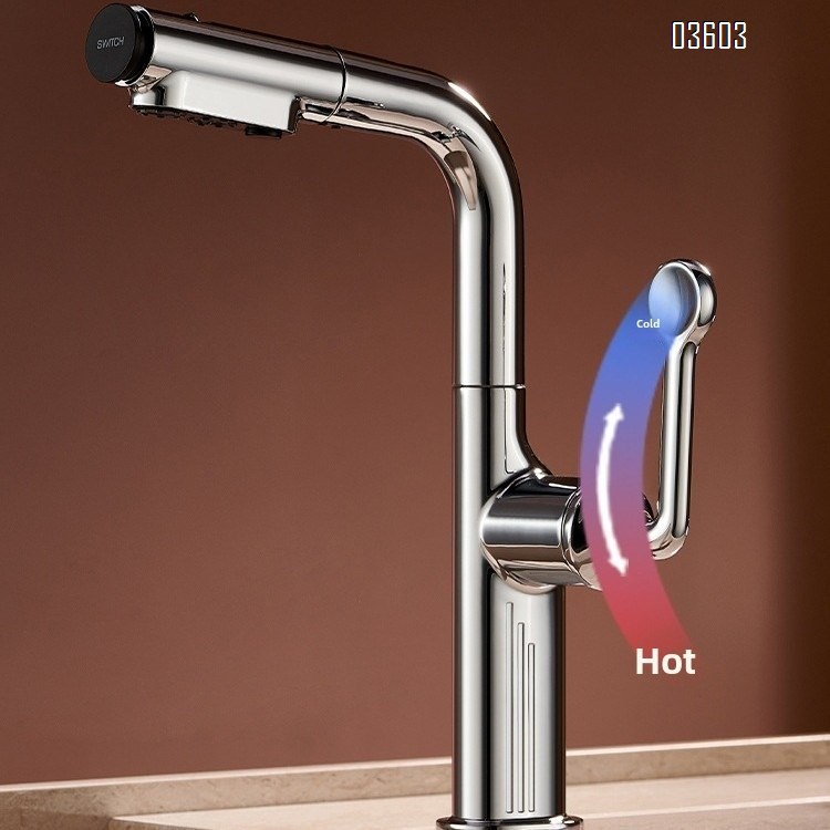 360° Swivel 3 Functions Pull Out Sprayer Kitchen Faucet Mixer Sink Taps Modern Kitchen Faucet Luxury Taps Brass Kitchen Taps