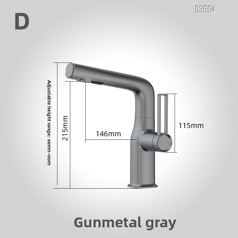 Modern Single-Handle Brass 360° Swivel  Kitchen Sink Faucet with Dual Functions Pull Out Sprayer Ceramic Valve Core Tap