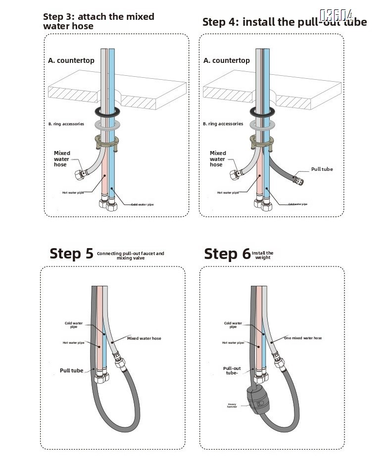 Modern Single-Handle Brass 360° Swivel  Kitchen Sink Faucet with Dual Functions Pull Out Sprayer Ceramic Valve Core Tap
