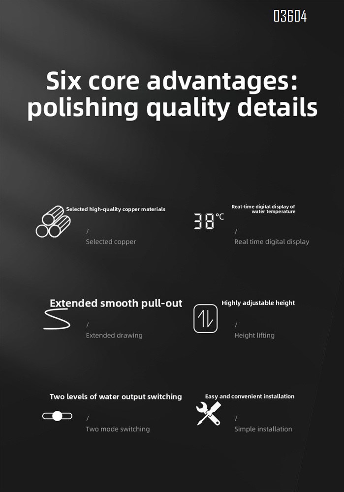 Modern Single-Handle Brass 360° Swivel  Kitchen Sink Faucet with Dual Functions Pull Out Sprayer Ceramic Valve Core Tap