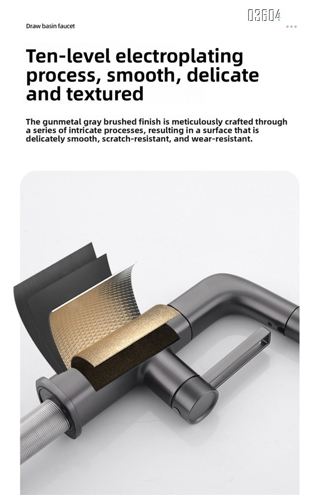 Modern Single-Handle Brass 360° Swivel  Kitchen Sink Faucet with Dual Functions Pull Out Sprayer Ceramic Valve Core Tap