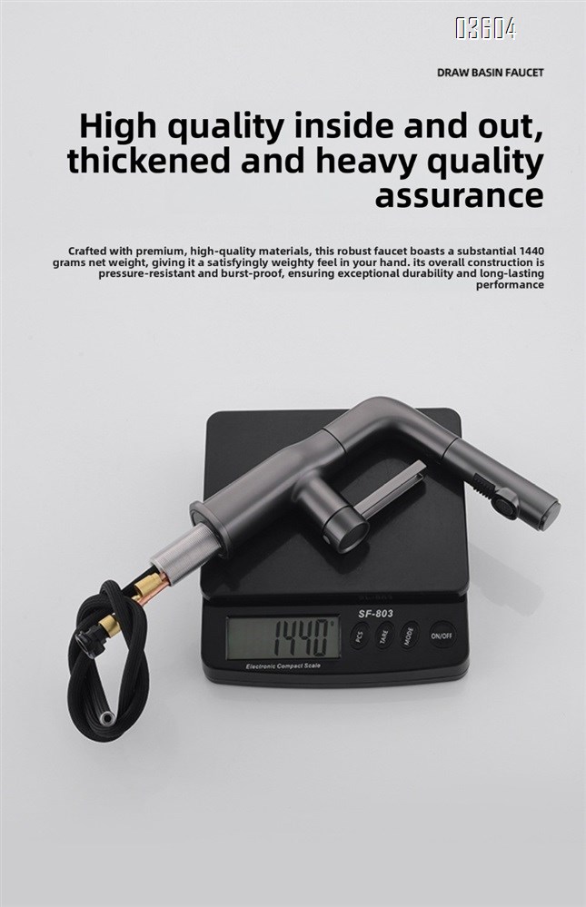 Modern Single-Handle Brass 360° Swivel  Kitchen Sink Faucet with Dual Functions Pull Out Sprayer Ceramic Valve Core Tap