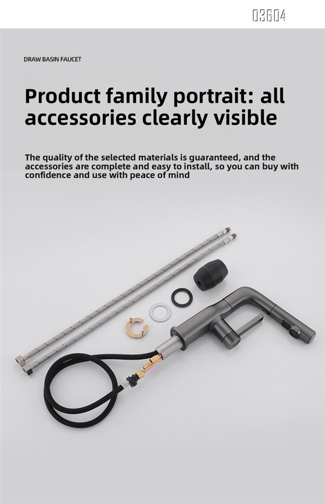 Modern Single-Handle Brass 360° Swivel  Kitchen Sink Faucet with Dual Functions Pull Out Sprayer Ceramic Valve Core Tap