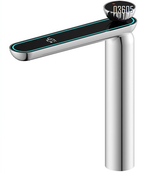 Digital Display Multi-Function Basin Faucet Color-Changing Ambient Light Bathroom Basin Hot and Cold Water Faucet