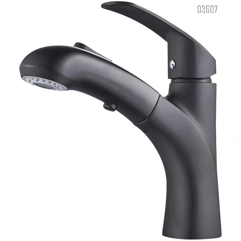 Modern Design Dual Functions Pull-out Kitchen Faucet with Switch Button Hot & Cold Water Mixer Basin Kitchen Taps for Sink