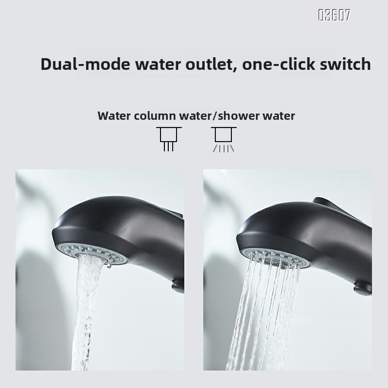 Modern Design Dual Functions Pull-out Kitchen Faucet with Switch Button Hot & Cold Water Mixer Basin Kitchen Taps for Sink