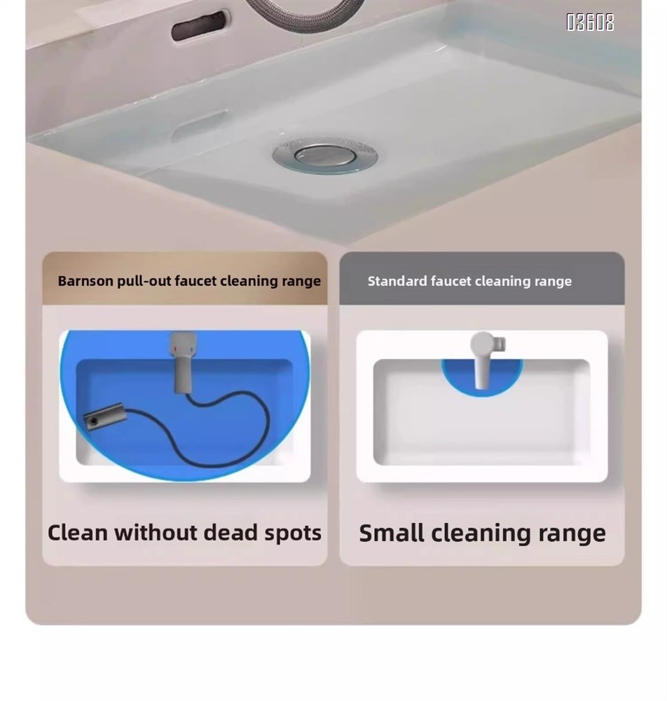 Modern Design 3- Spray Modes Pull Out Basin Faucet with Pipe Hot & Cold Mixer Taps for Bathroom Kitchen Sink