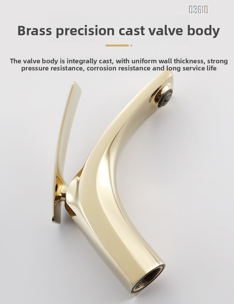 Modern Design Single Handle Basin Faucet Single Hole Deck-mounted Brass Basin Tap Hot & Cold Mixer for Bathroom