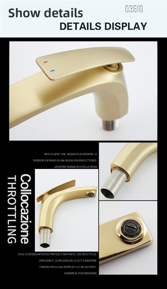 Modern Design Single Handle Basin Faucet Single Hole Deck-mounted Brass Basin Tap Hot & Cold Mixer for Bathroom