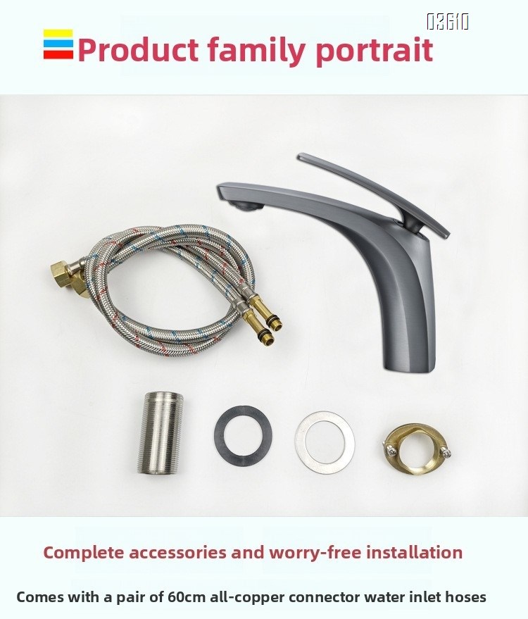 Modern Design Single Handle Basin Faucet Single Hole Deck-mounted Brass Basin Tap Hot & Cold Mixer for Bathroom