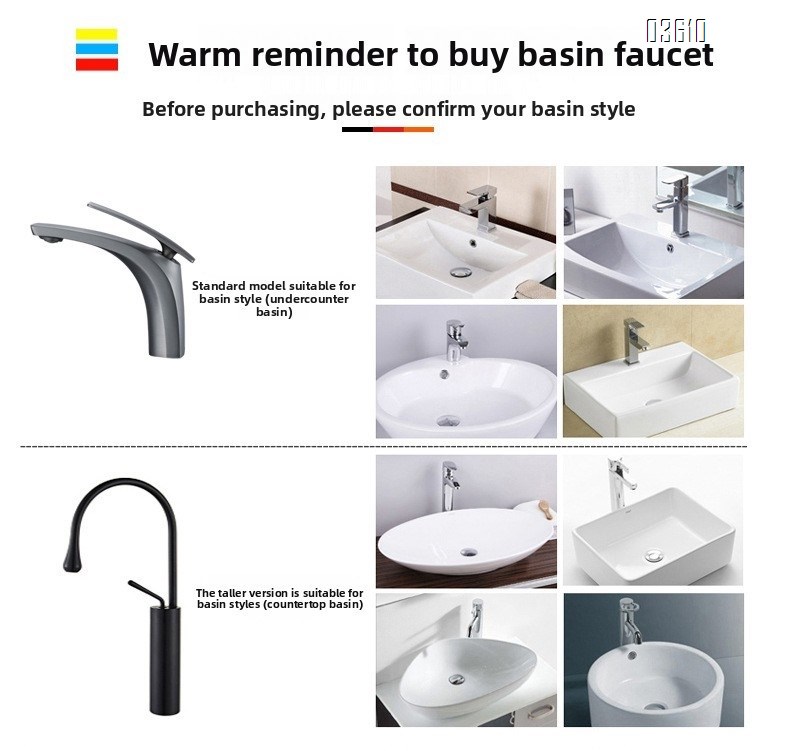 Modern Design Single Handle Basin Faucet Single Hole Deck-mounted Brass Basin Tap Hot & Cold Mixer for Bathroom