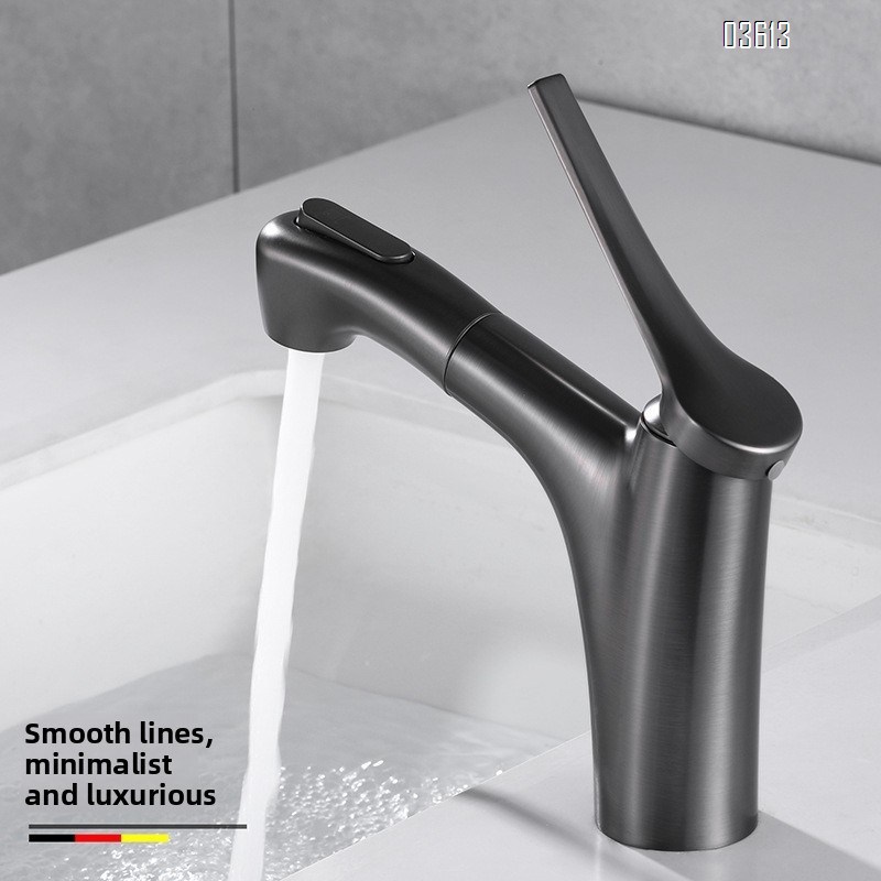 Lead Free Dual Function Aerated Water Brass Wash Face Bathroom Sink Faucets  Black   Water Tap Mixer Basin Faucets
