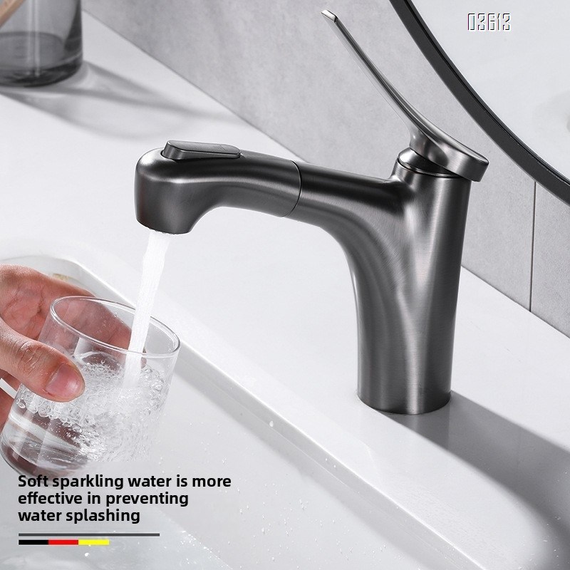 Lead Free Dual Function Aerated Water Brass Wash Face Bathroom Sink Faucets  Black   Water Tap Mixer Basin Faucets