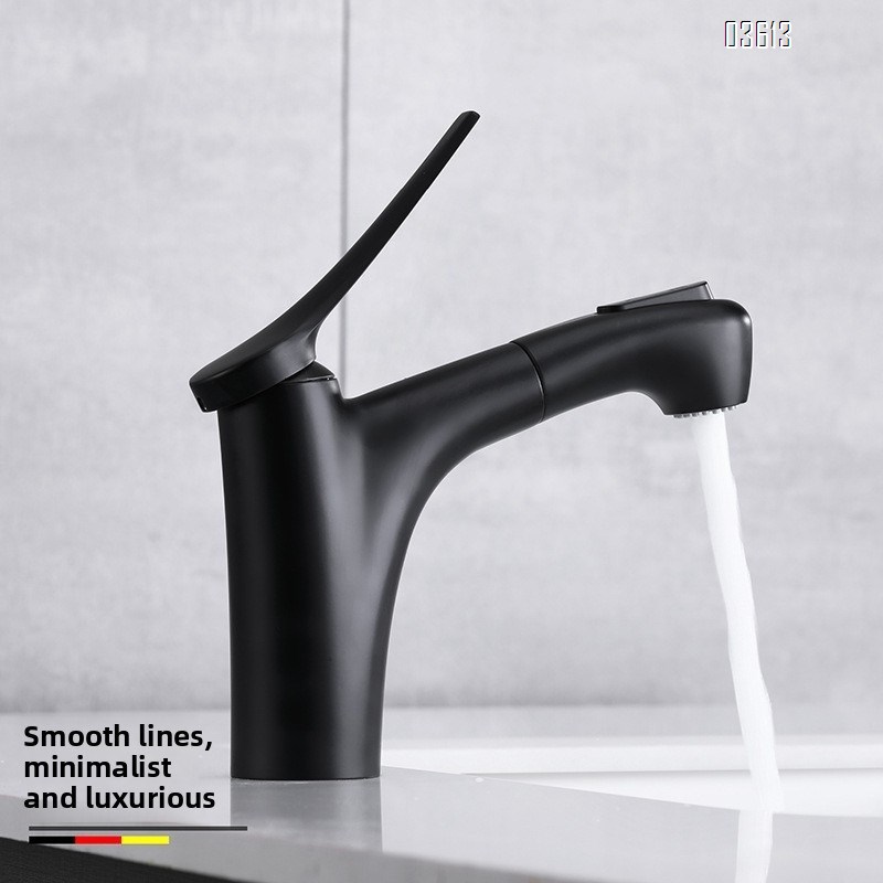 Lead Free Dual Function Aerated Water Brass Wash Face Bathroom Sink Faucets  Black   Water Tap Mixer Basin Faucets