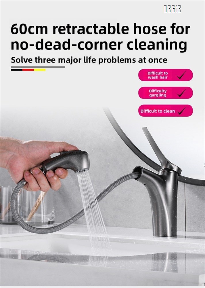 Lead Free Dual Function Aerated Water Brass Wash Face Bathroom Sink Faucets  Black   Water Tap Mixer Basin Faucets
