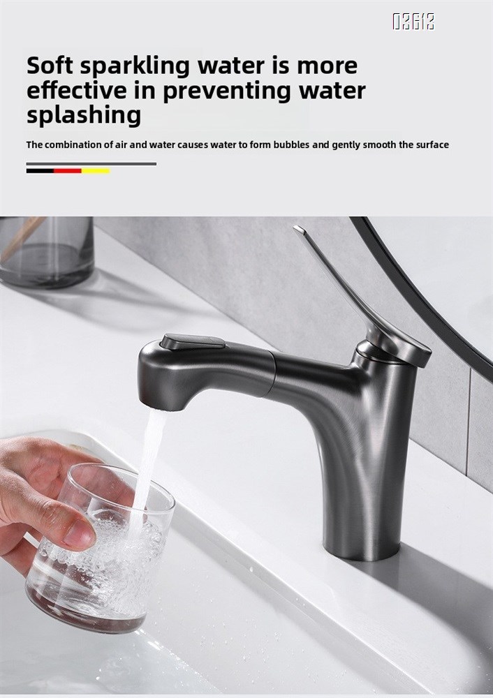 Lead Free Dual Function Aerated Water Brass Wash Face Bathroom Sink Faucets  Black   Water Tap Mixer Basin Faucets