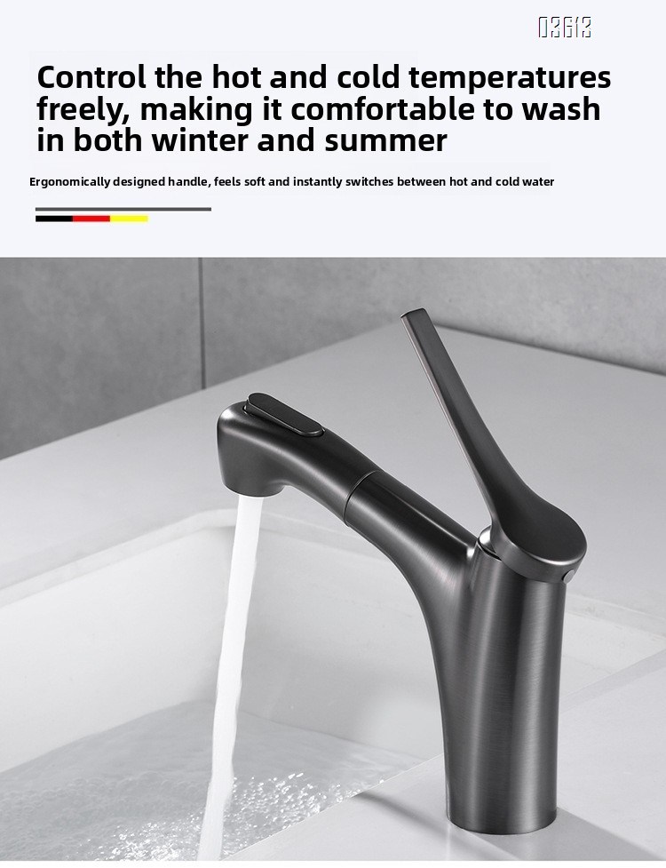 Lead Free Dual Function Aerated Water Brass Wash Face Bathroom Sink Faucets  Black   Water Tap Mixer Basin Faucets