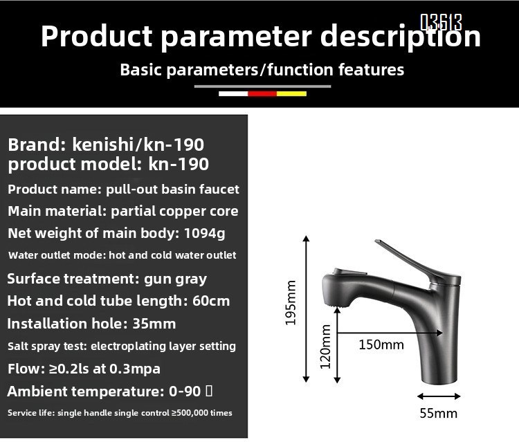 Lead Free Dual Function Aerated Water Brass Wash Face Bathroom Sink Faucets  Black   Water Tap Mixer Basin Faucets