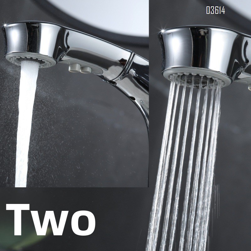 Modern Design Pull Out Wash Basin Single Handle Faucet Dual Function Ceramic Valve Core Bathroom Mixer  Chrome Water Tap