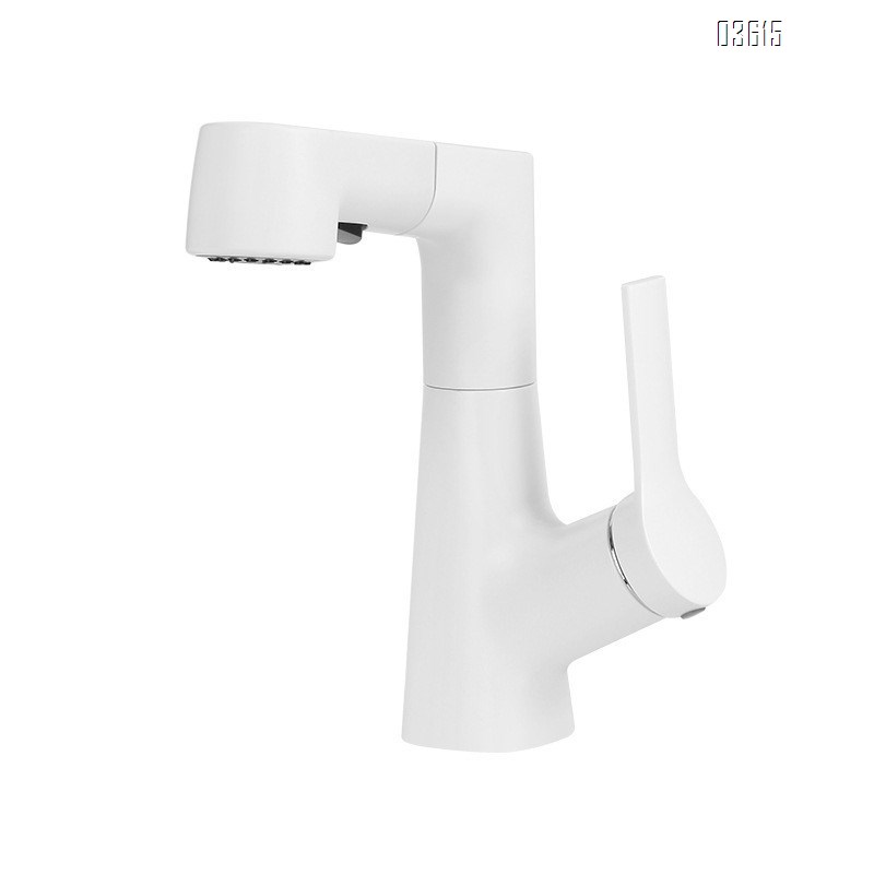 Modern Design Pull Out Basin Faucet Dual Function Aerated Water Mixer Basin Taps Single Handle Deck-Mounted Basin Faucet